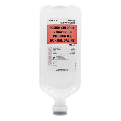sodium chloride 0.9% 500ml infusion b.p.2018