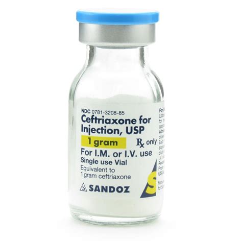 sterile ceftriaxone sodium 1 gm vial for i.m. inj.