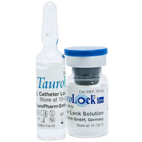 taurolock hep100 catheter lock solution ampoule 3 ml