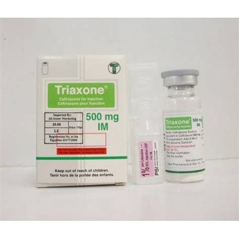 سعر دواء triaxone 500mg vial for i.m. inj.