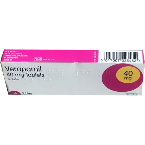 سعر دواء verpamil 40mg 20 f.c.tab.