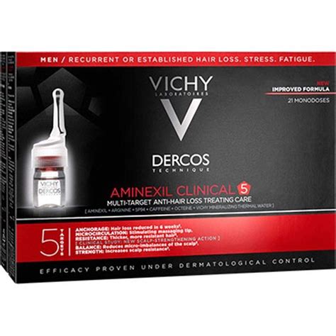 vichy dercos aminexil clinical 5 - men 21 monodose hair vials