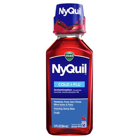 vicks nyquil cold/flu cherry 295 ml (imported)