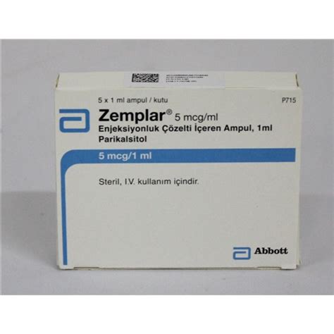 zemplar 5 mcg/ml 5 amp. (net price)